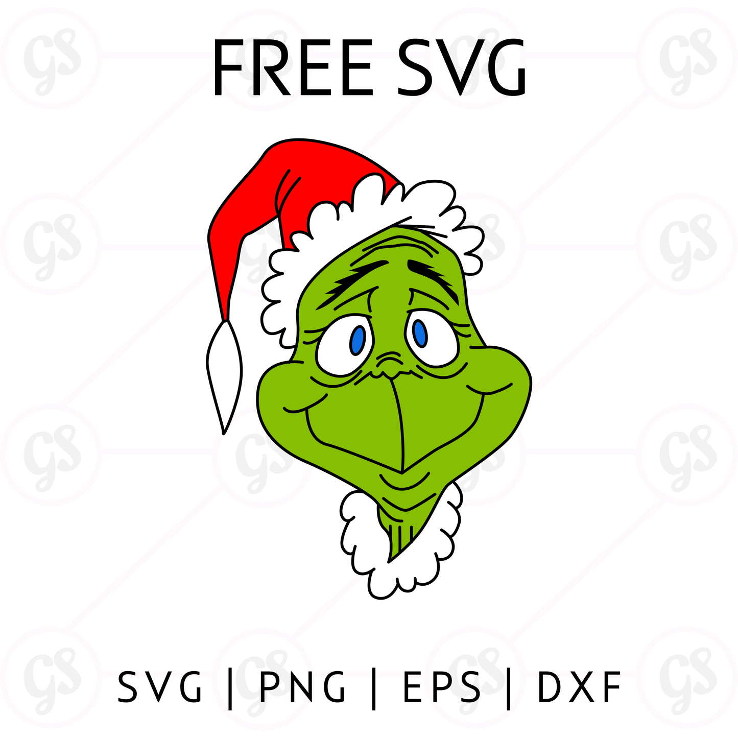 Grinch Face SVG Free | Cute Santa Grinch Head for Cricut & Silhouette