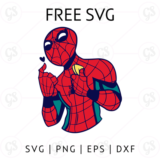 Spiderman Love SVG Free | Cute Heart Pose Superhero Design for Cricut & Silhouette