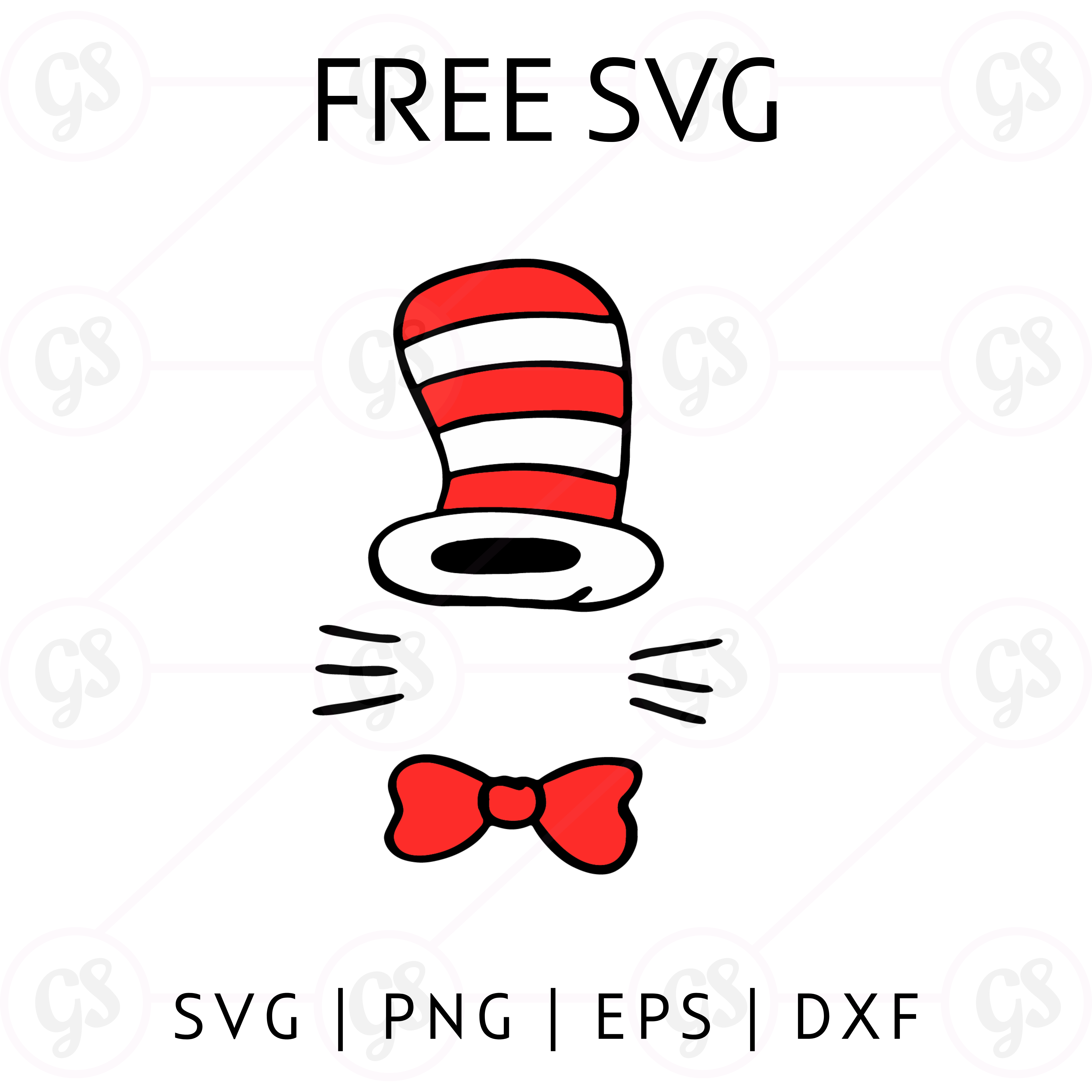 Cat in the Hat Hat SVG Free | Dr. Seuss Hat Only Cut File for Cricut ...