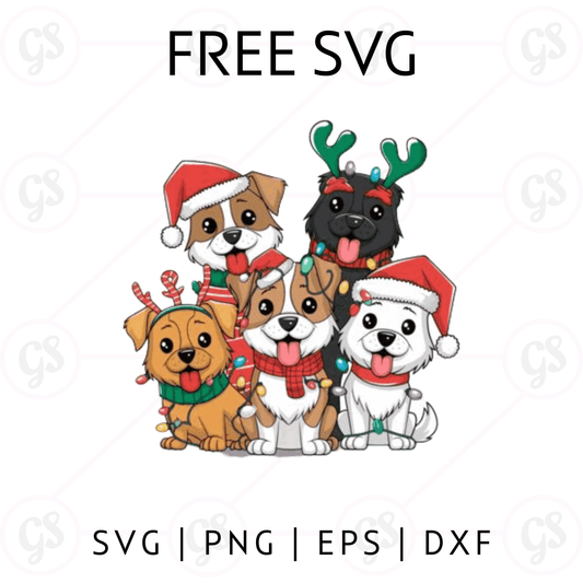 Paw Patrol Christmas SVG Free | Reindeer Antlers Puppy Group for Cricut & Silhouette