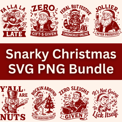 Over 50 Snarky Christmas SVG Bundle for Cricut and Silhouette