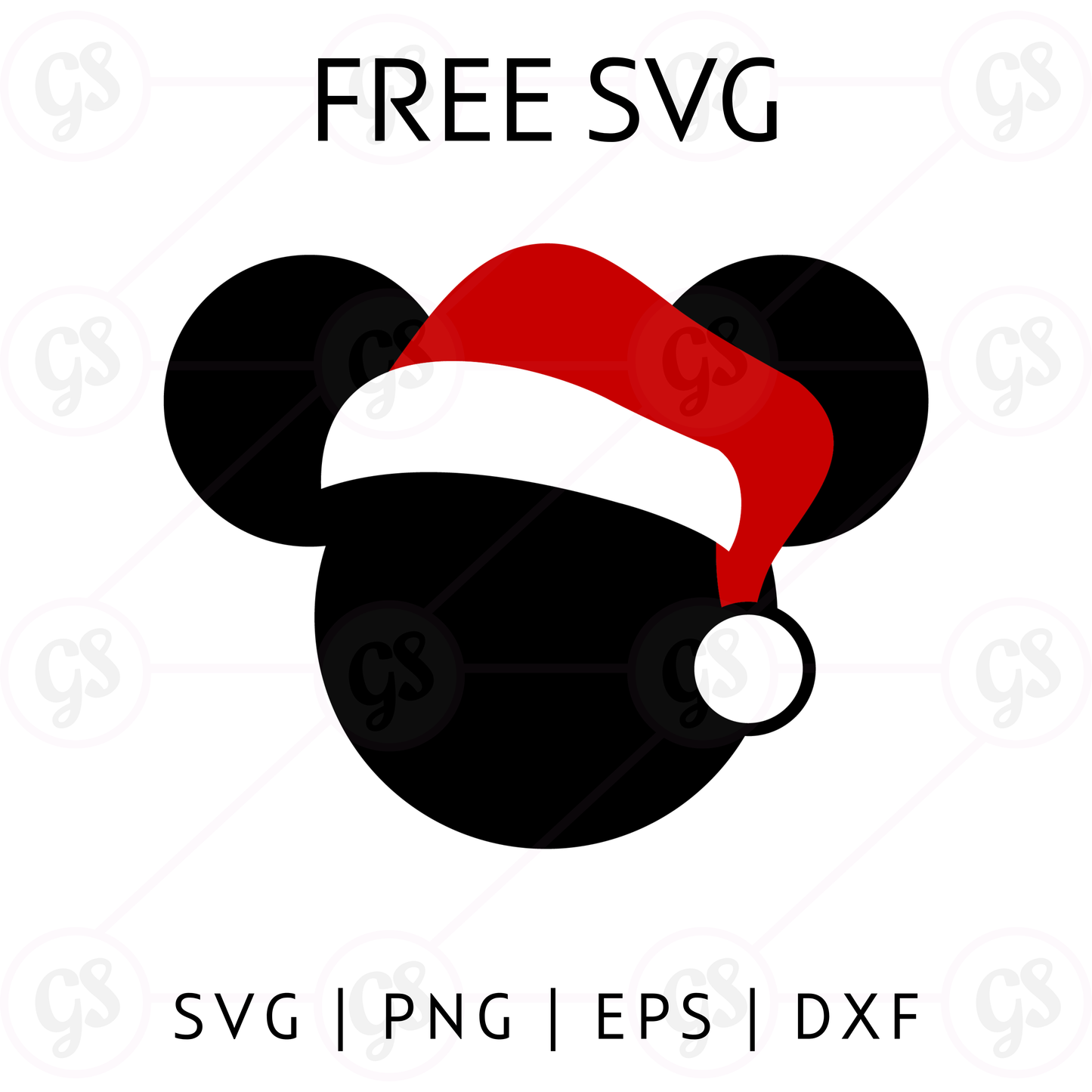 Classic Santa Mickey SVG Free | Holiday Ears for Cricut