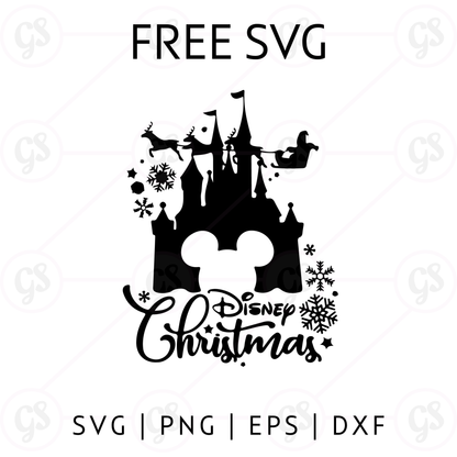 Disney Christmas Castle SVG Free | Festive Holiday SVG for Cricut & Silhouette