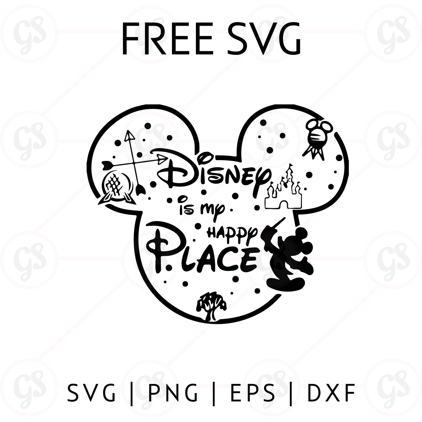 Disney Is My Happy Place SVG Free | Magical Christmas Cut File for Cricut & Silhouette