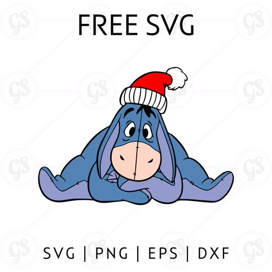 Eeyore Christmas Hat SVG Free | Adorable Holiday Cut File for Cricut & Silhouette