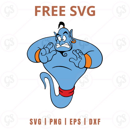 Genie SVG Free | Classic Hands-Up Magical Pose for Cricut & Silhouette