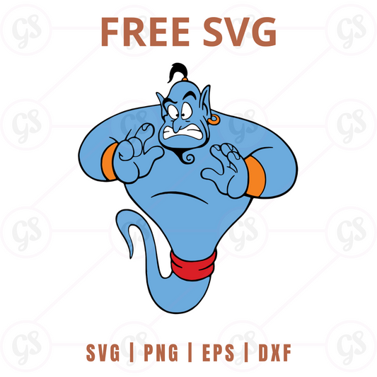 Genie SVG Free | Classic Hands-Up Magical Pose for Cricut & Silhouette