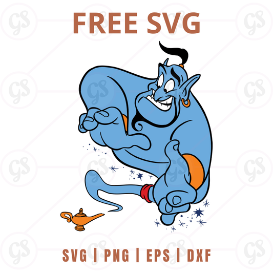 Genie SVG Free | Powerful Genie Emerging from Lamp Design for Cricut & Silhouette