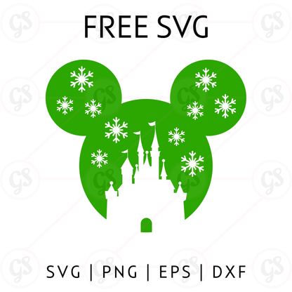 Green Castle Mickey SVG Free | Magical Disney Christmas SVG