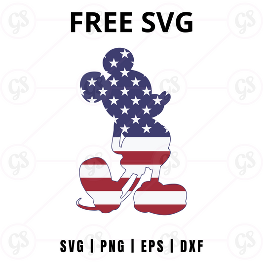 Mickey 4th of July Shirt SVG Free | Retro USA Flag Design for Cricut & Silhouette
