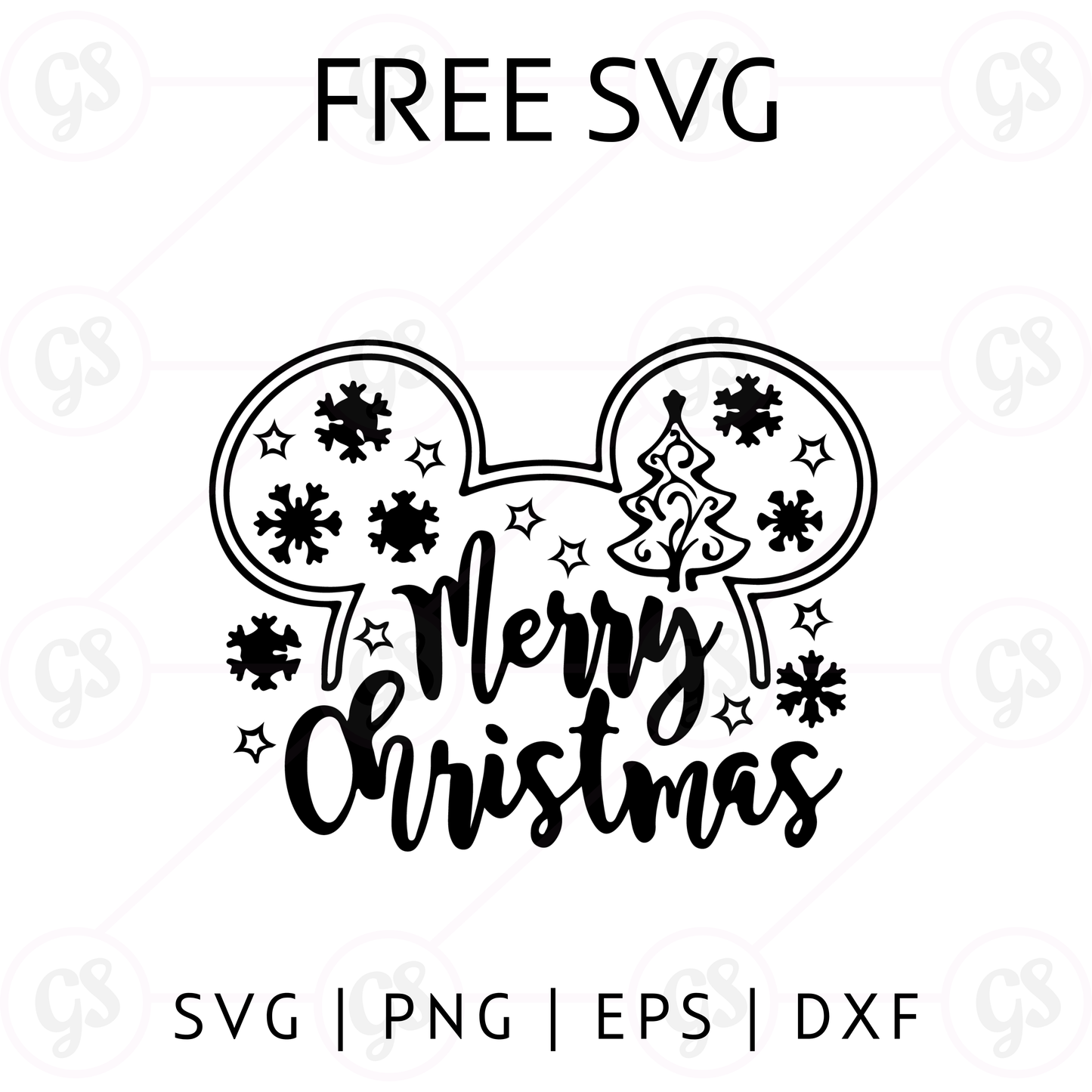 Mickey Merry Christmas SVG Free | Classic Disney Holiday SVG for Cricut & Silhouette