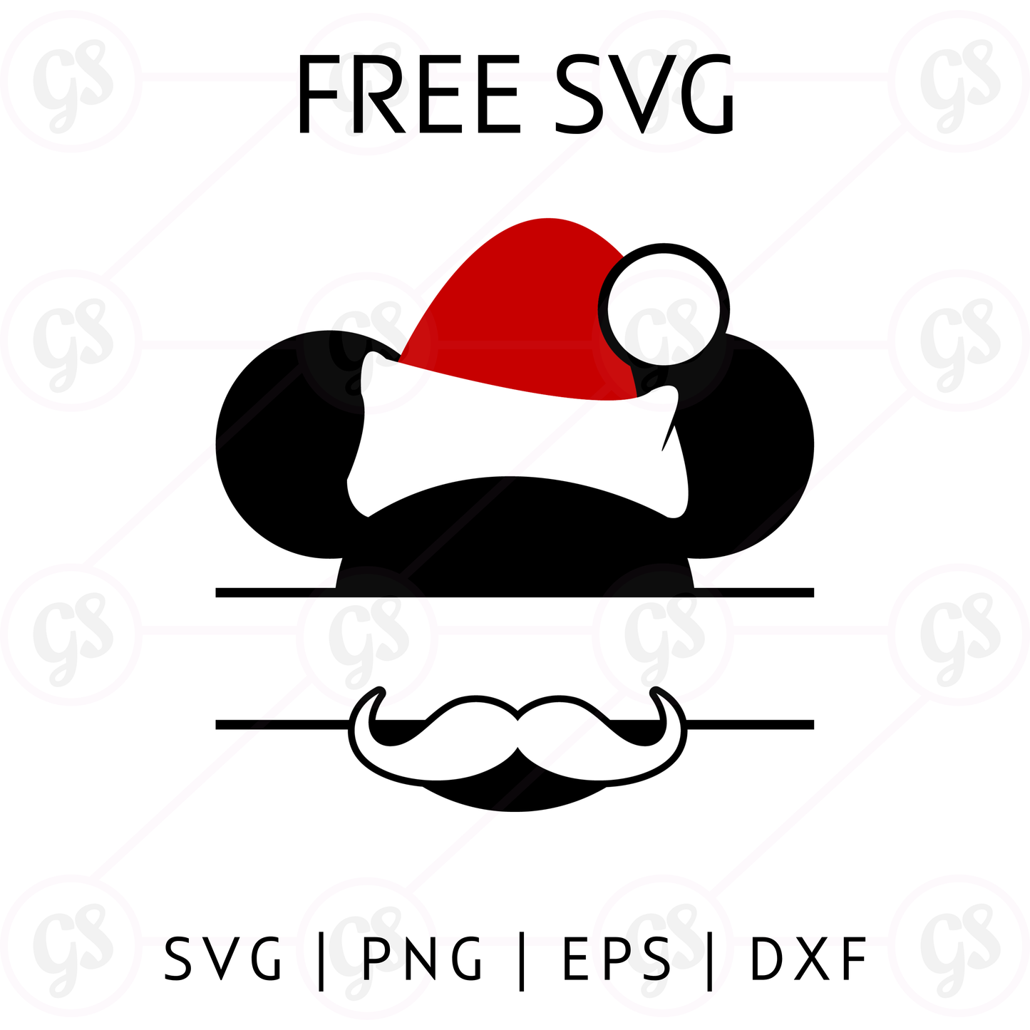 Mustache Mickey SVG Free | Funny Disney Christmas SVG File