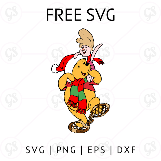 Piglet Holding Gift SVG Free | Adorable Christmas SVG for Cricut & Silhouette