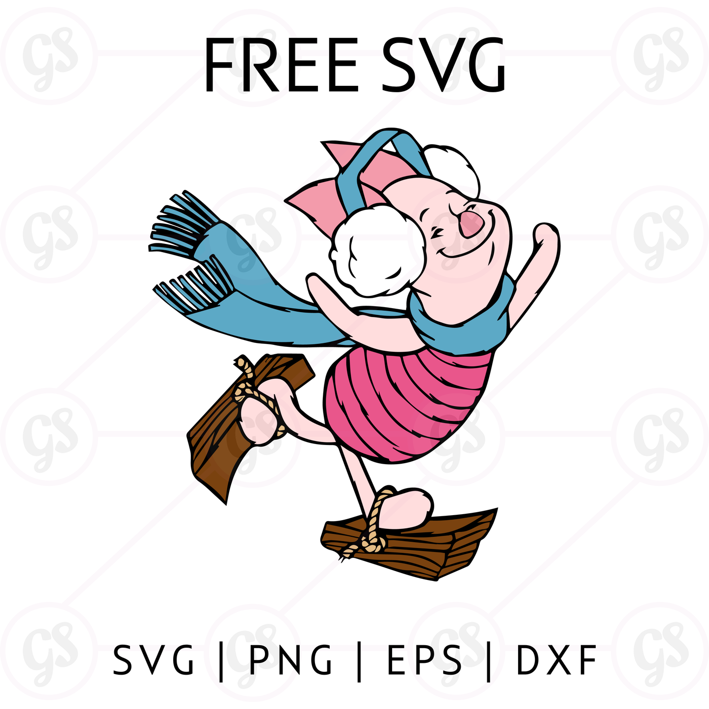 Piglet & Pooh Ice Skating SVG Free | Cute Christmas Design for Cricut & Silhouette