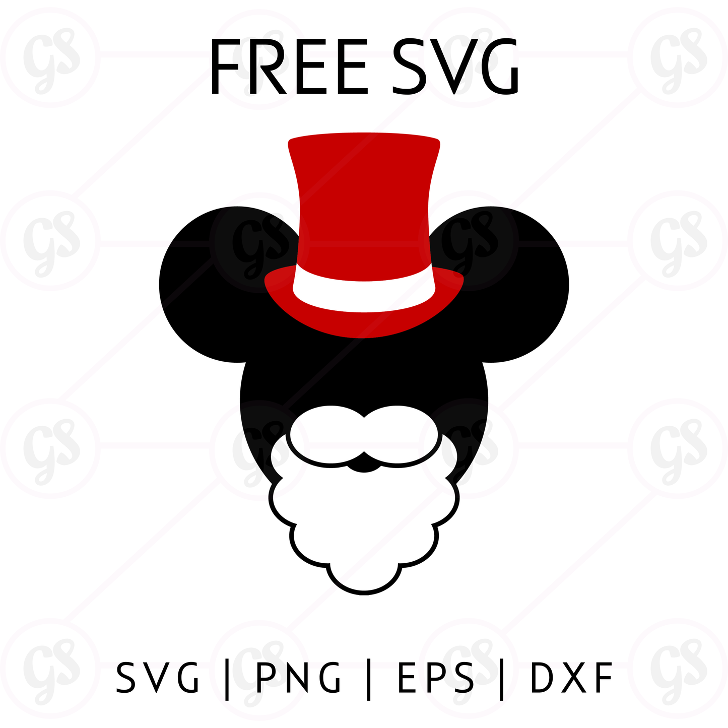 Santa Mickey SVG Free | Cute Disney Christmas Beard Design