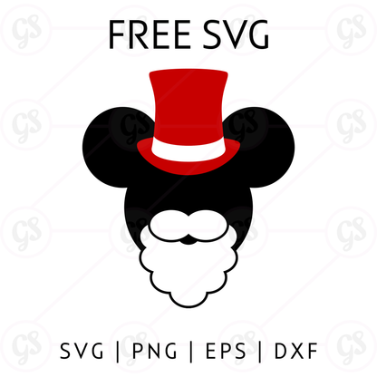 Santa Mickey SVG Free | Cute Disney Christmas Beard Design