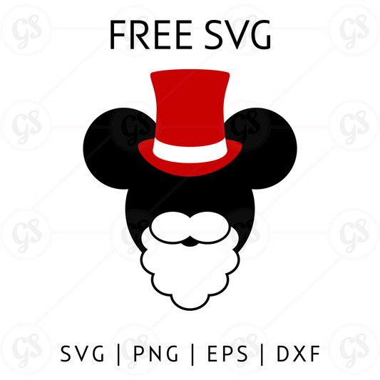 Santa Mickey SVG Free | Cute Disney Christmas Beard Design
