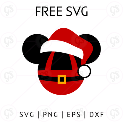 Santa Suit Mickey SVG Free | Disney Christmas Outfit Design