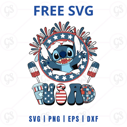 Stitch Wreath SVG Free | Patriotic Wreath Design for Cricut & Silhouette