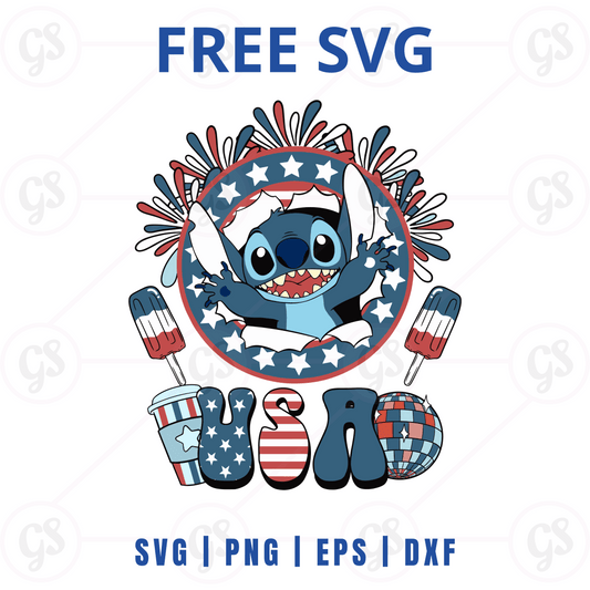 Stitch Wreath SVG Free | Patriotic Wreath Design for Cricut & Silhouette