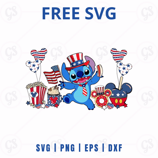 Stitch Stars SVG Free | July 4 Celebration Design for Cricut & Silhouette