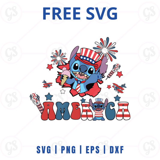 Retro Stitch SVG Free | Fireworks Celebration for Cricut & Silhouette