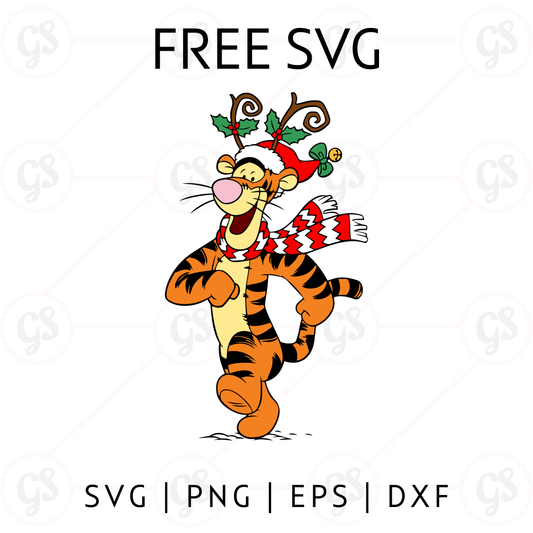 Tigger Reindeer Antlers SVG Free | Festive Holiday SVG for Cricut & Silhouette