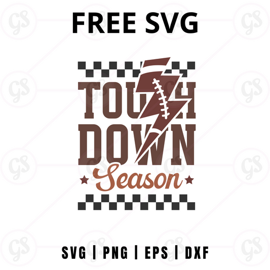 Touchdown Season Lightning SVG Free | Bold Football Spirit Cut File for Cricut & Silhouette