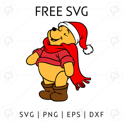 Winnie the Pooh Scarf SVG Free | Cozy Winter SVG for Cricut & Silhouette