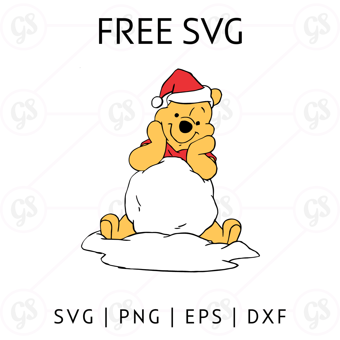 Winnie the Pooh Snowball SVG Free | Winter Fun SVG for Cricut & Silhouette